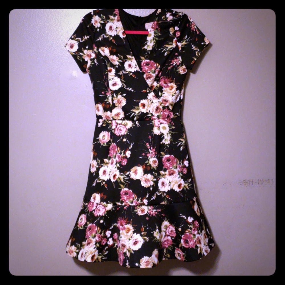 Black floral dress